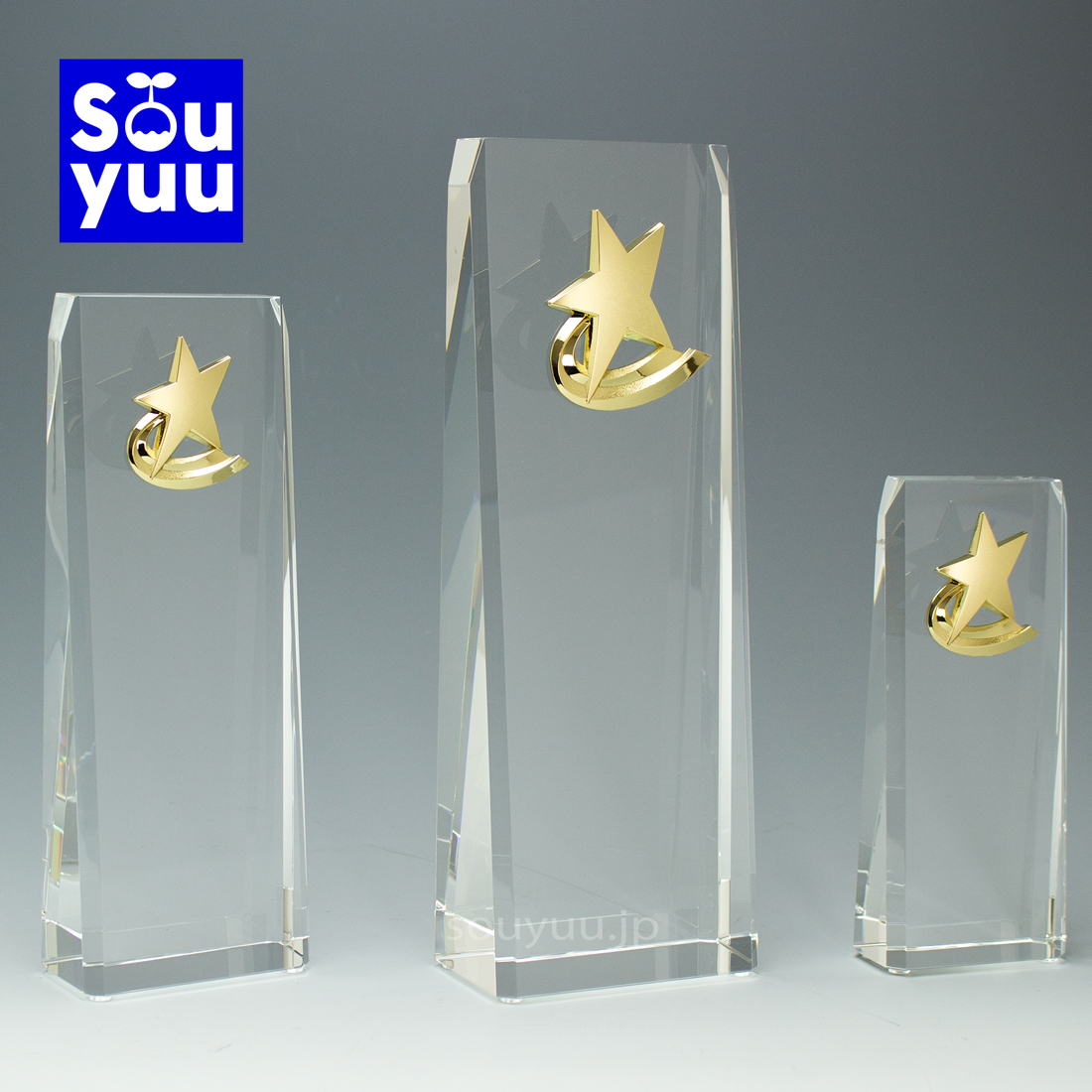星モチーフクリスタル表彰楯 SOU-2372